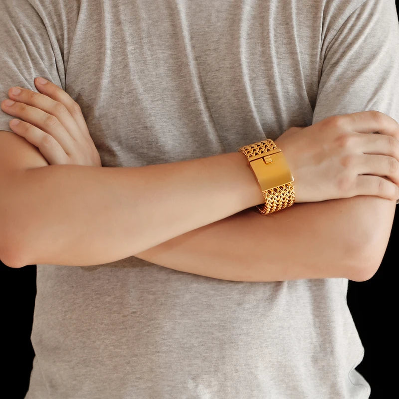 KALEN 18k Chain Luxury Bracelet Mens Charm Gold Plated Bracelets