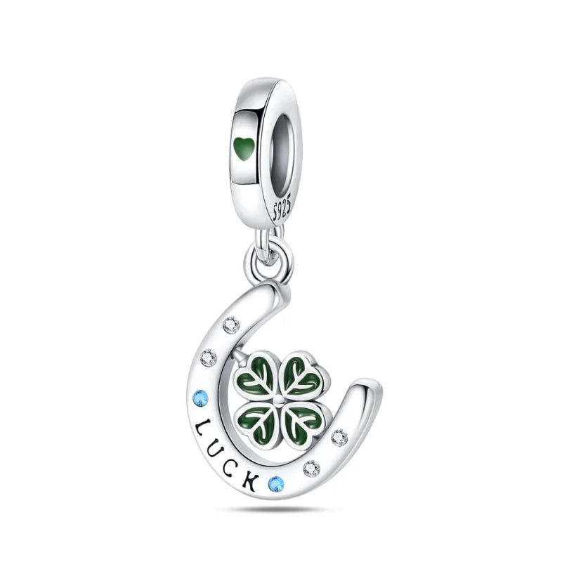 S&S Four Leaf Clover Zircon & Enamel 925 Silver Jewellery | Rings, Earrings, Bracelet & Pendant | S&S Collection