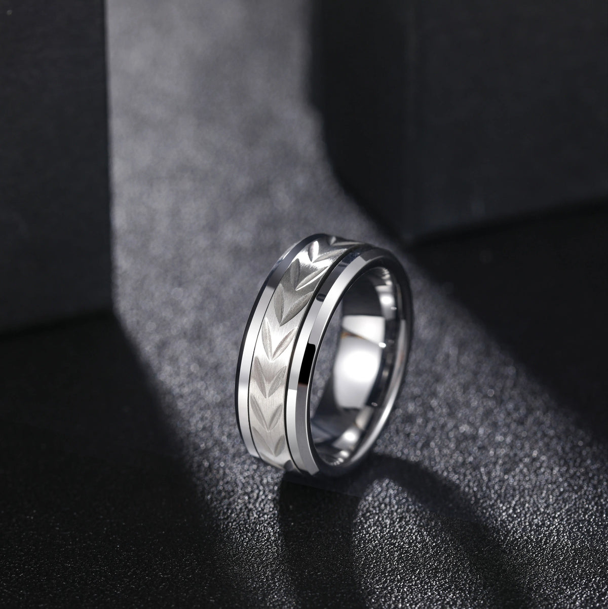 NEWLiFE REBEL Gesture Arc 8mm Ring in Tungsten