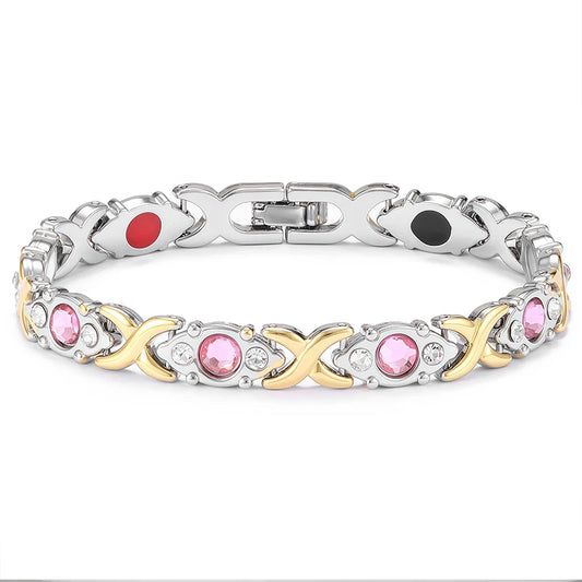 Trendy Energy Magnets Jewelry Slimming Bangle Women Bracelets Magnetic Crystal Gold Plated Couple Adjustable Bracelet