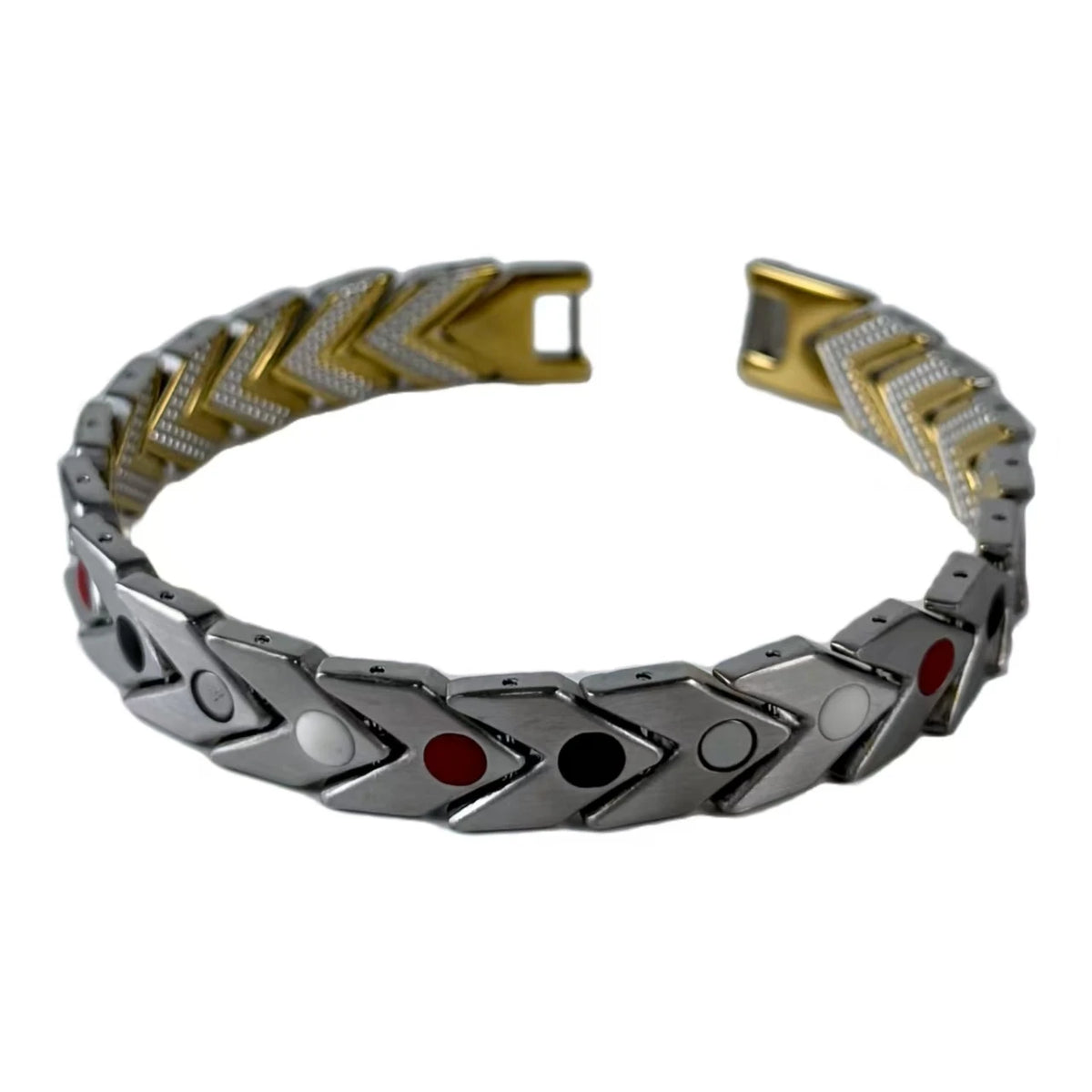 Men's Germanium Titanium Steel Magnetic Bracelet for Hand Arthritis Pain Relief and Health Protection