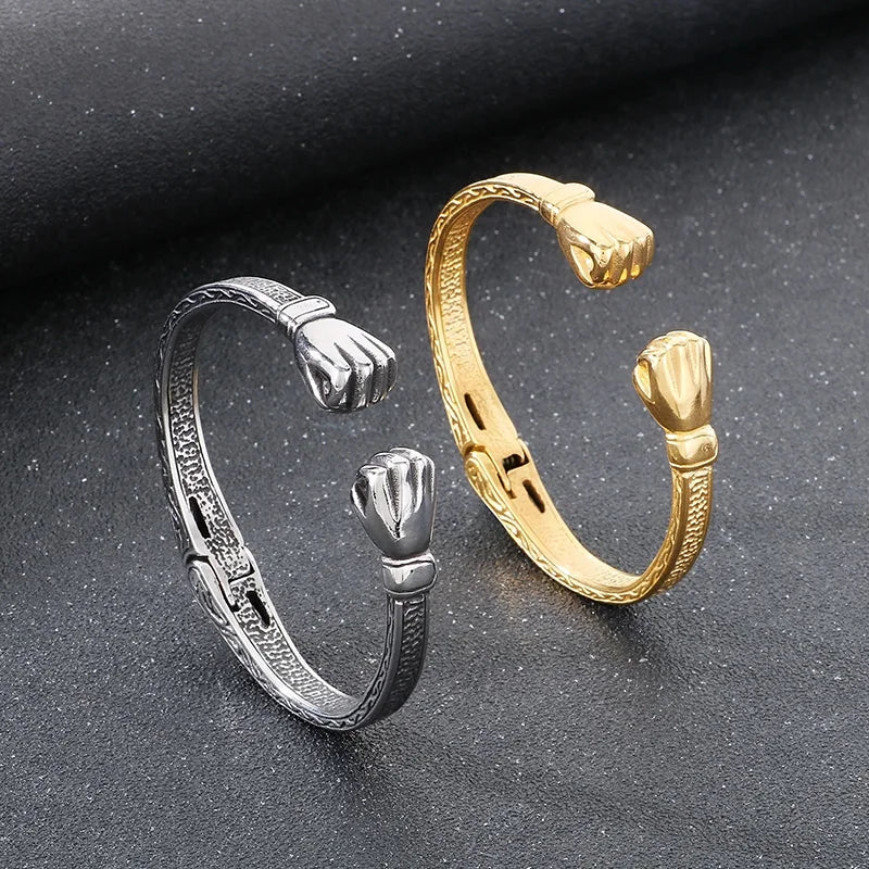 KALEN Sporty Stainless Steel Fashion Bracelets Bangles Open Cuff Boxing Bracelets