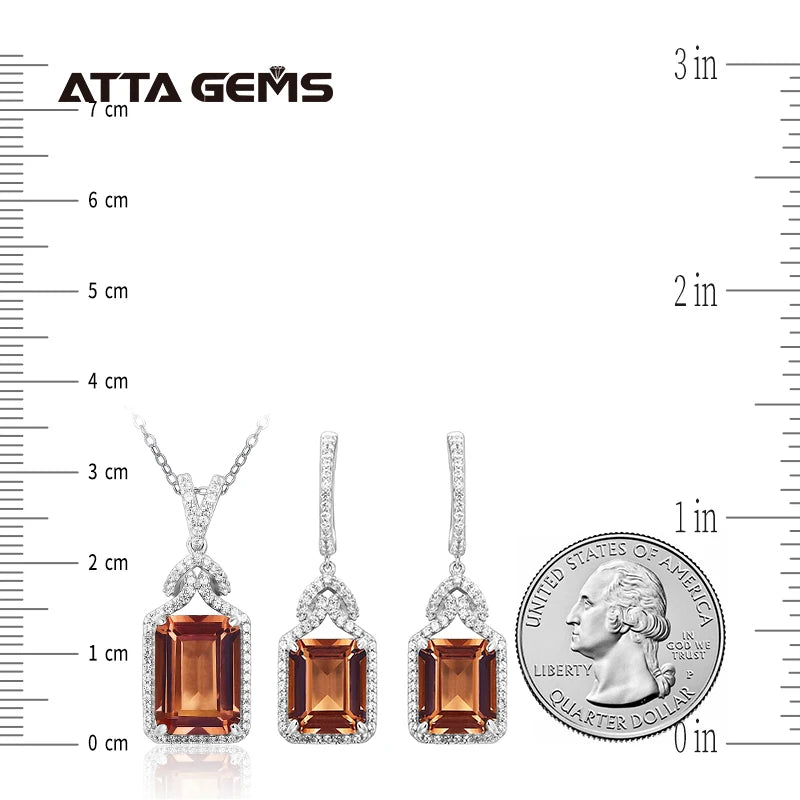 Diaspore Zultanite Gemstone Jewelry Sets for Women 925 Sterling Silver Sultanite Octagon Earrings Octagon Pendant Wedding Gift