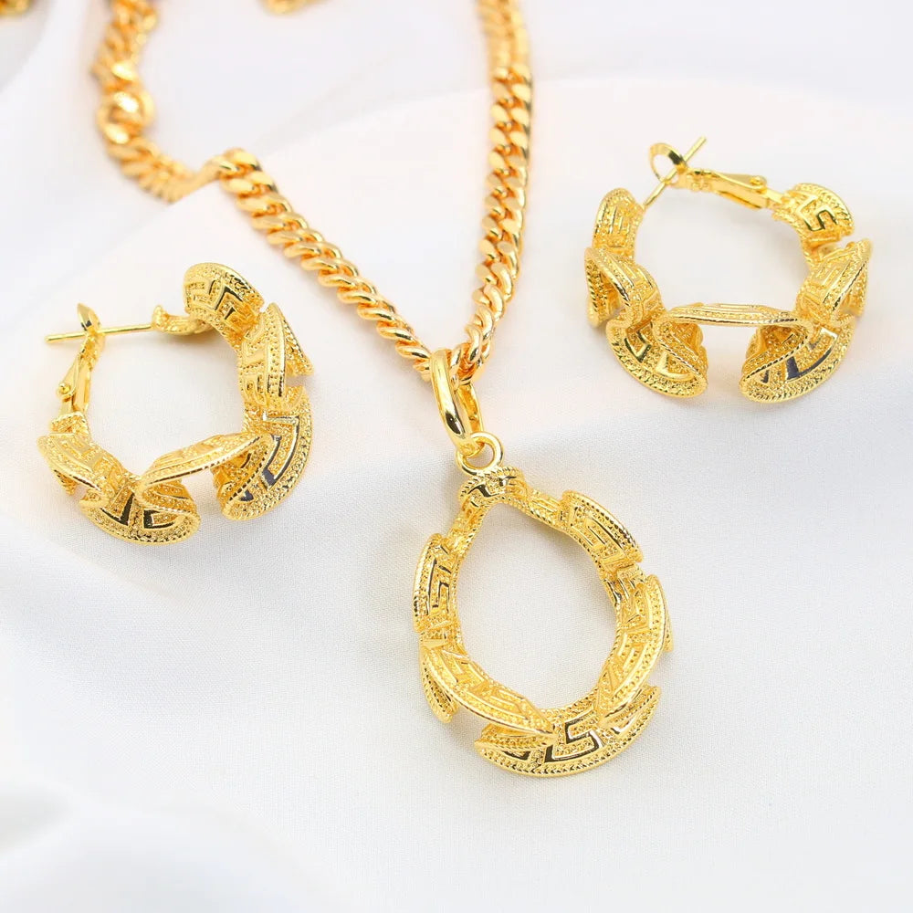 XOTICA Vintage Copper Jewelry Set for Women 18K Gold Plated Fashionable Wedding or Party Holiday Theme Gift