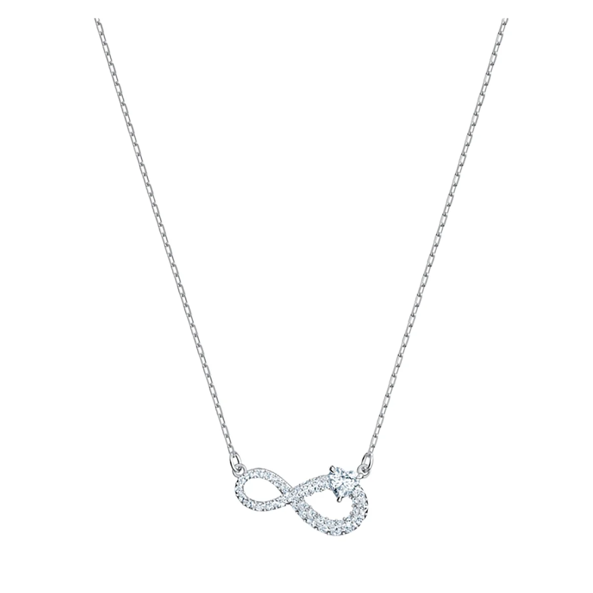 S&S Women Classic Copper Circle Crystal Zircon Pendant Necklace Silver Rose Gold Plated Sparkling Cubic Zirconia Dainty Chain Party