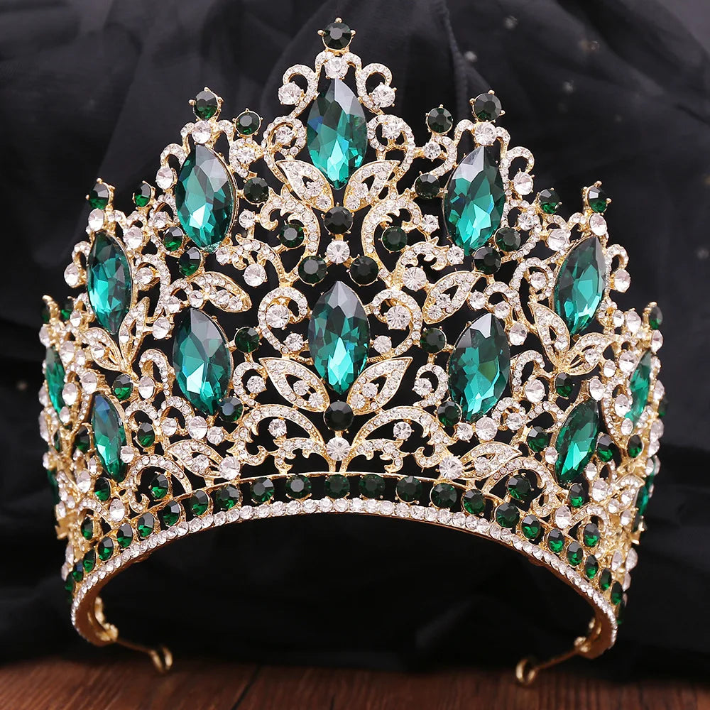 BELLEWORLD Hot Fashion Luxury Coronas Para Reinas Hairpieces for Brides Shiny Big Rhinestone Wedding Party Crown Tiaras Tiaras