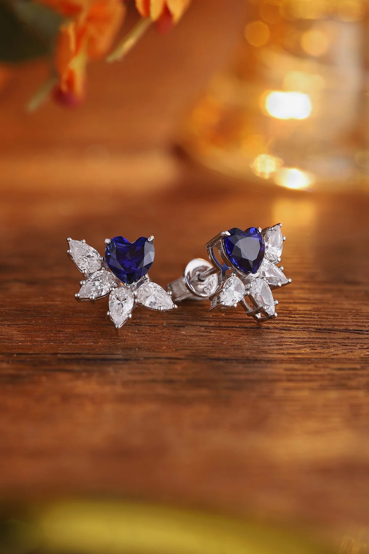 Gemfiori Anster High Quality S925 Lab Grown Sapphire Earring Stud Dainty Gemstone Stud Earrings for Women Daily Wear Gift