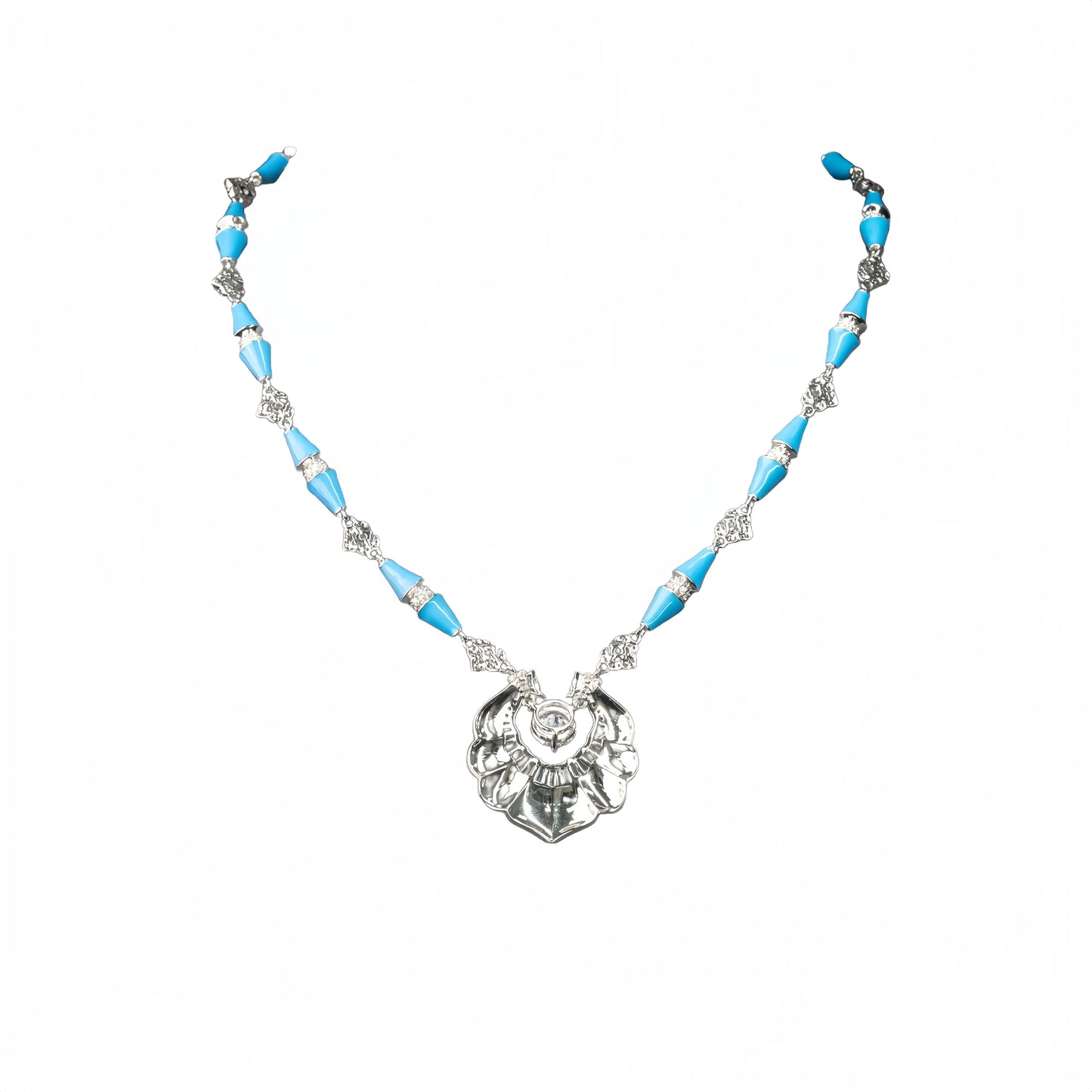 MUSHAN Jewelry Factory's Luxury High Carbon Diamond Synthetic Blue Pine Stone Pendant Necklace for Women 925 Silver for Weddings