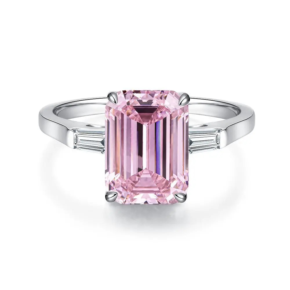 Wholesale Waterproof 5A 8A Pink Cubic Zirconia Rings 925 Sterling Silver OEM ODM Custom Factory Direct Ring Jewelry Manufacturer