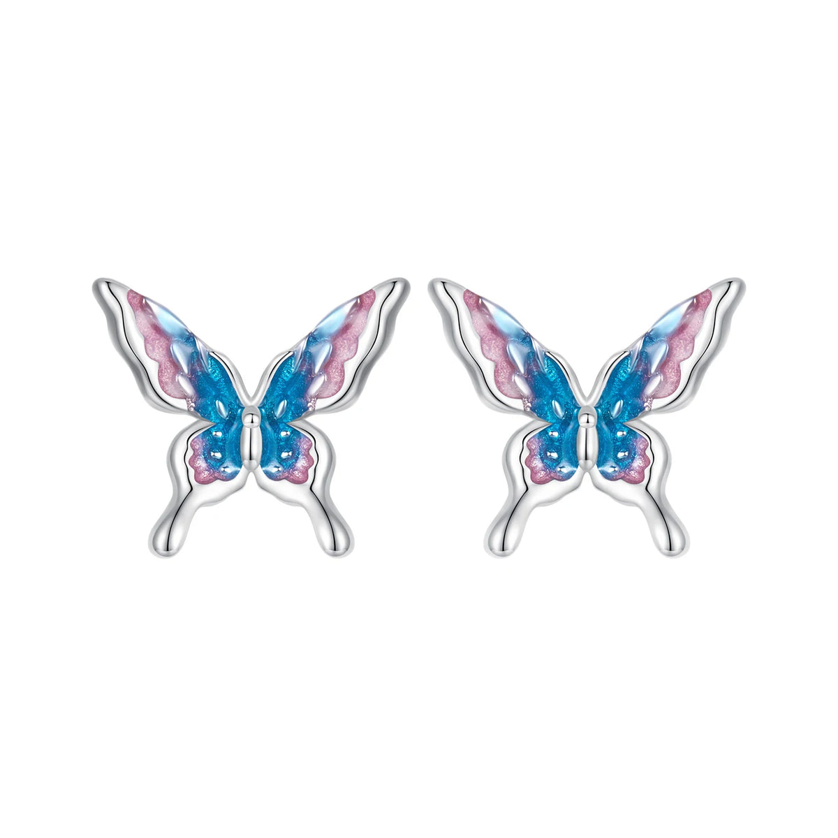 S&S 925 Silver Earring & Ring Set – Butterfly, Dragonfly, Bird & Flower – Platinum Plated – Collection