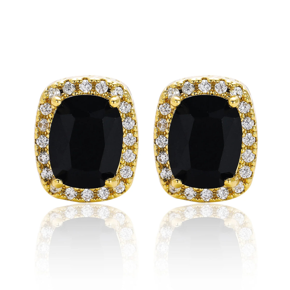 Fashion Trend Full of Gemstone Hip Hop Earrings Colorful Large Zircon Personalized Men's and Women's Earrings Party Ceremony