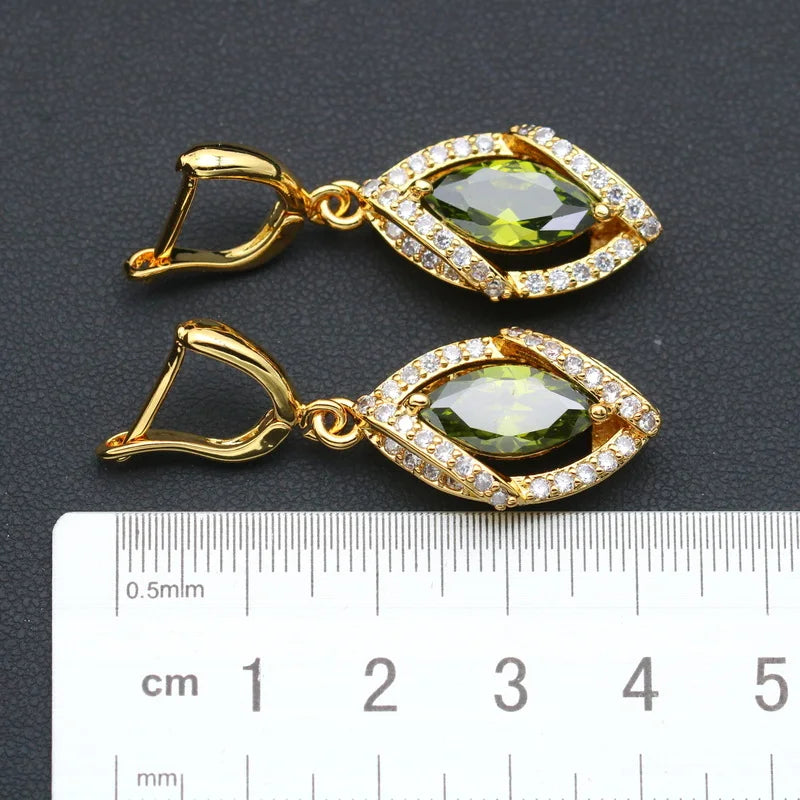 XOTICA AAA Custom Women's Wedding Jewelry Set Gold-Plated Zircon Pendant Earrings Ring Necklace for Engagement Occasions