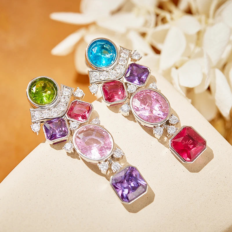 Women's Brass Zircon Necklace Multi-layered Color Classic High-end Style for Weddings and Engagement Parties