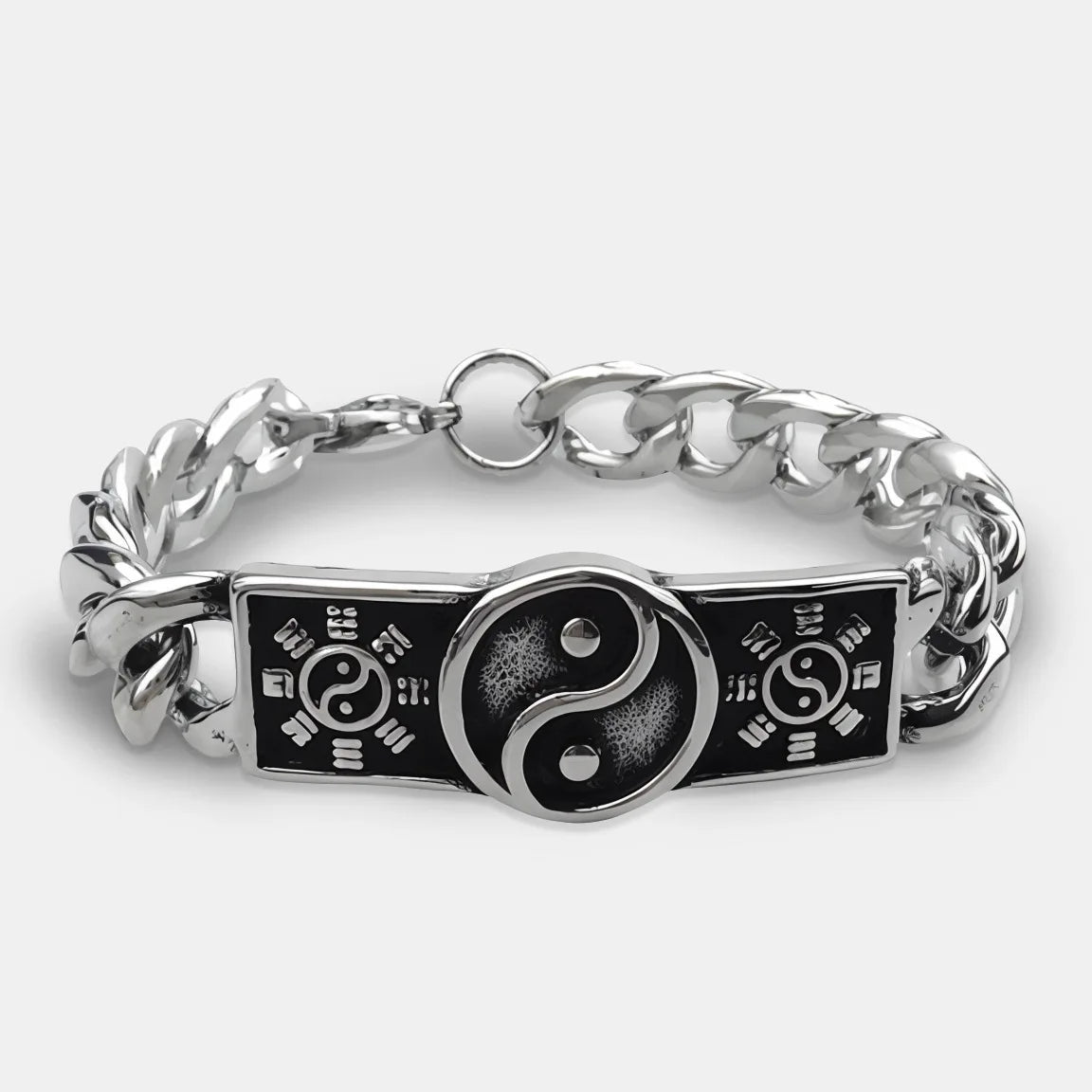 Vintage Men's Stainless Steel Bracelet Gothic Skull Celtic Knot Cross Cuban Chain Woven Braid Street Style Jewelry Gift