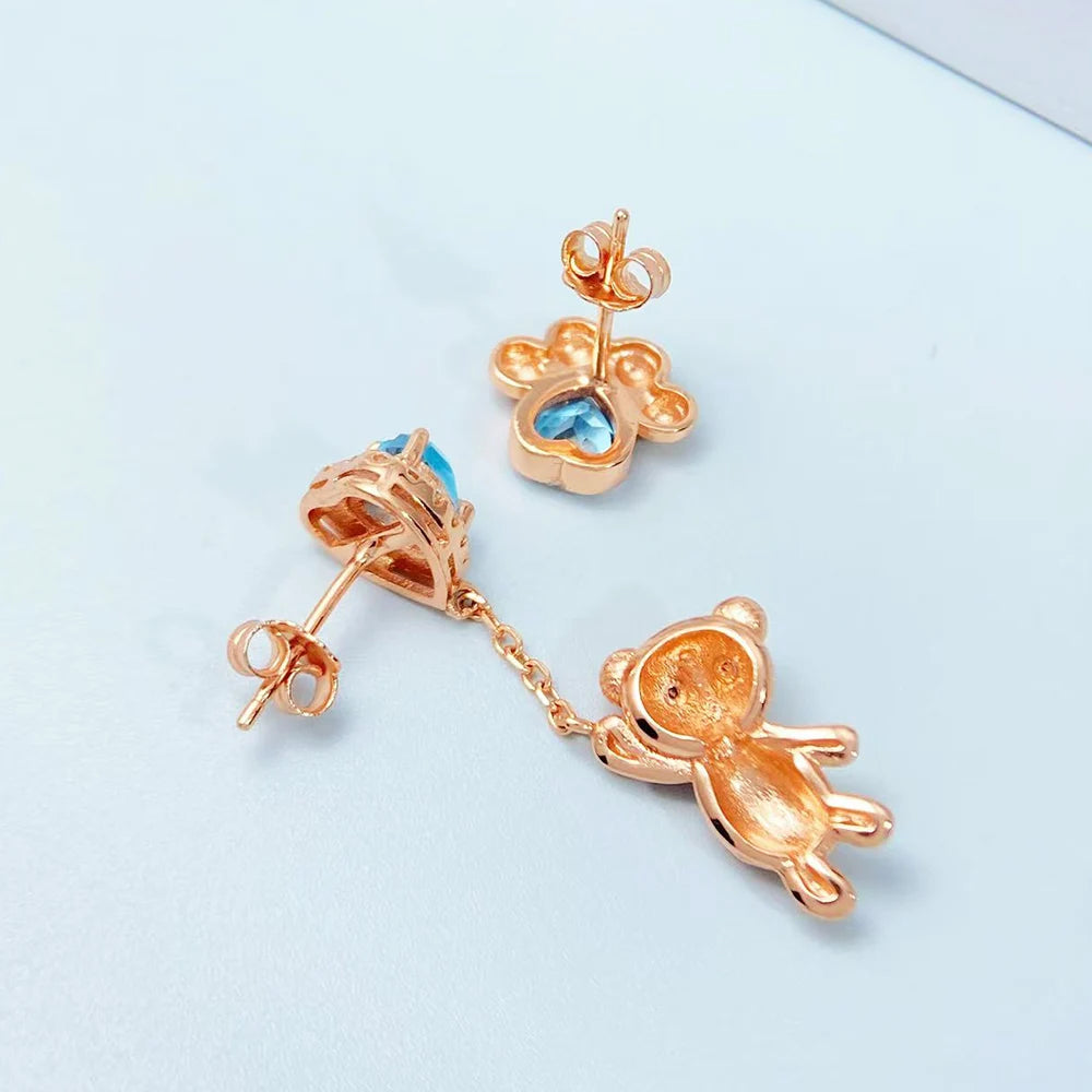 Gioiellieri Sterling Silver 925 Jewerlry Natural Topaz Earrings for Women Fine Jewelry Fashion Accessories Wedding Gift Jewels Gemstones