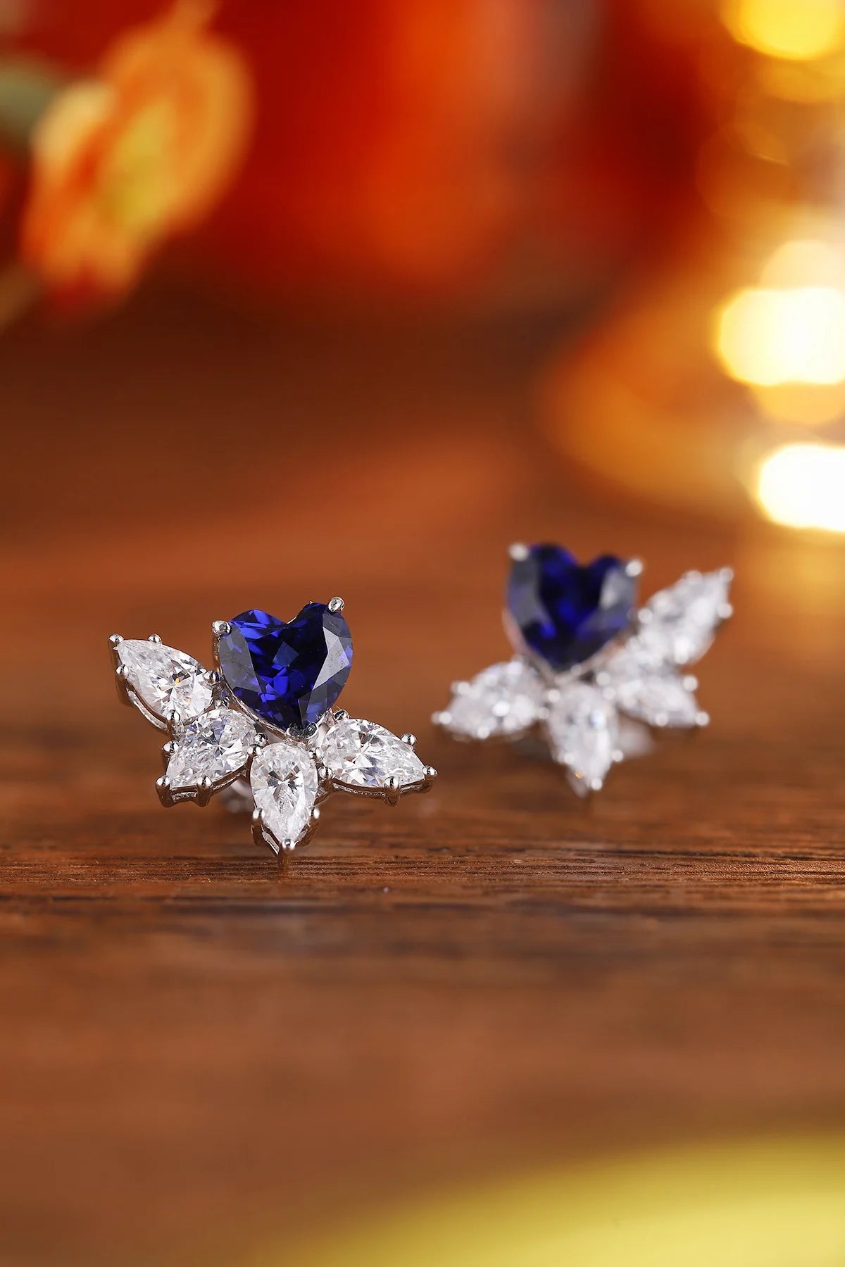Gemfiori Anster High Quality S925 Lab Grown Sapphire Earring Stud Dainty Gemstone Stud Earrings for Women Daily Wear Gift