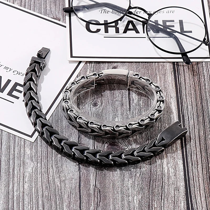 KALEN Mature Stainless Steel Fashion Jewelry Bracelets Casual Style Links Bracelet for Men