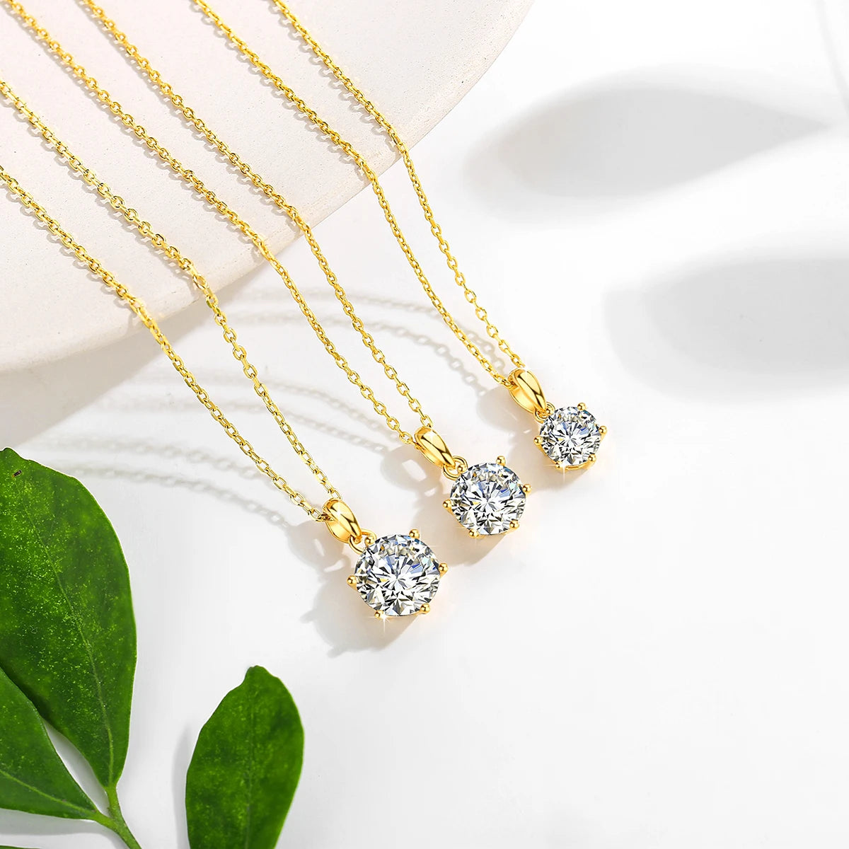 Gioiellieri Classic Fine Jewellery Woman Engagement Gifts Pendant 1ct 2ct 3ct Moissanite Diamond Hollow 14k Gold Necklace Pendant