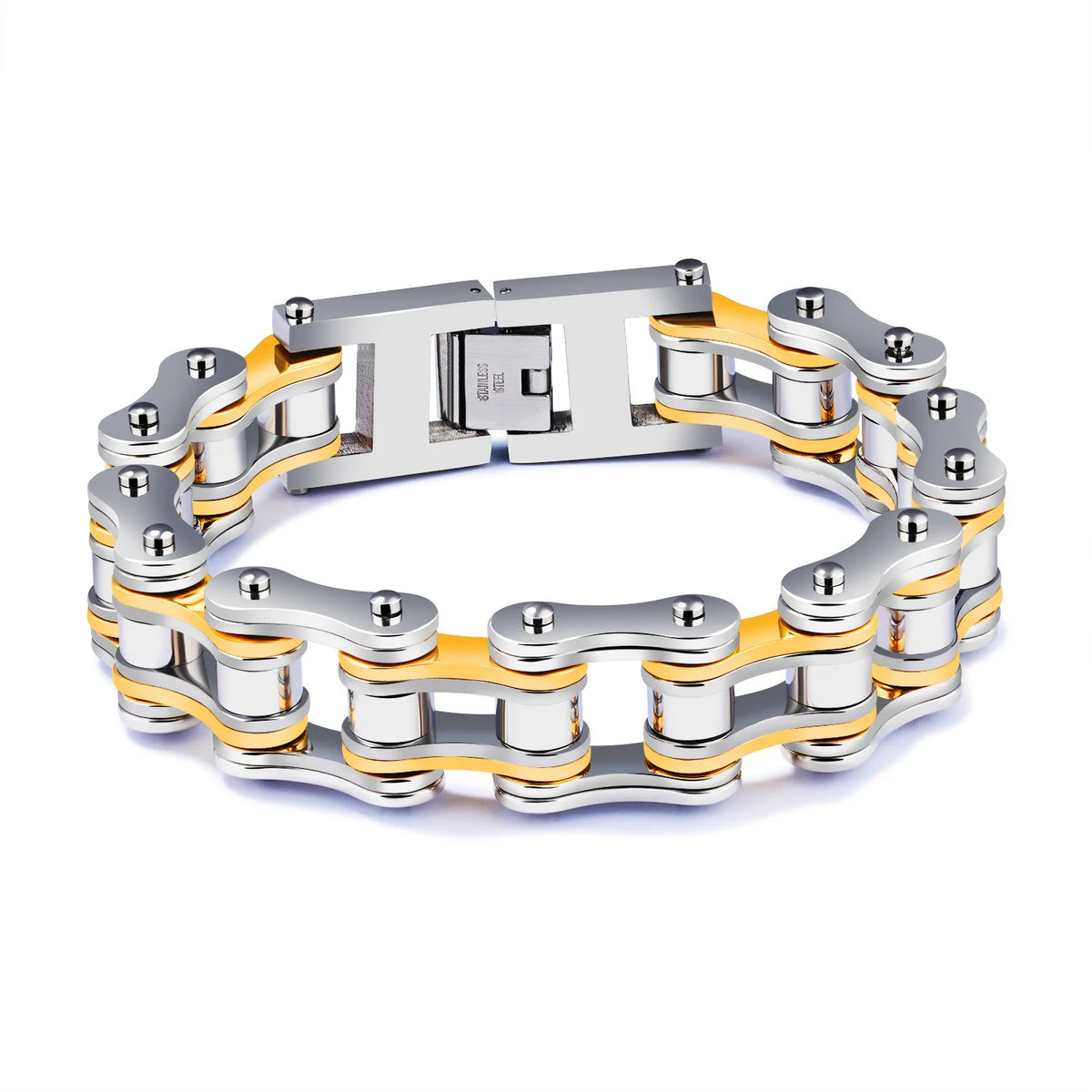 REBEL Vintage Stainless Steel Men's Bracelet Black Red Car Chain for Anniversary