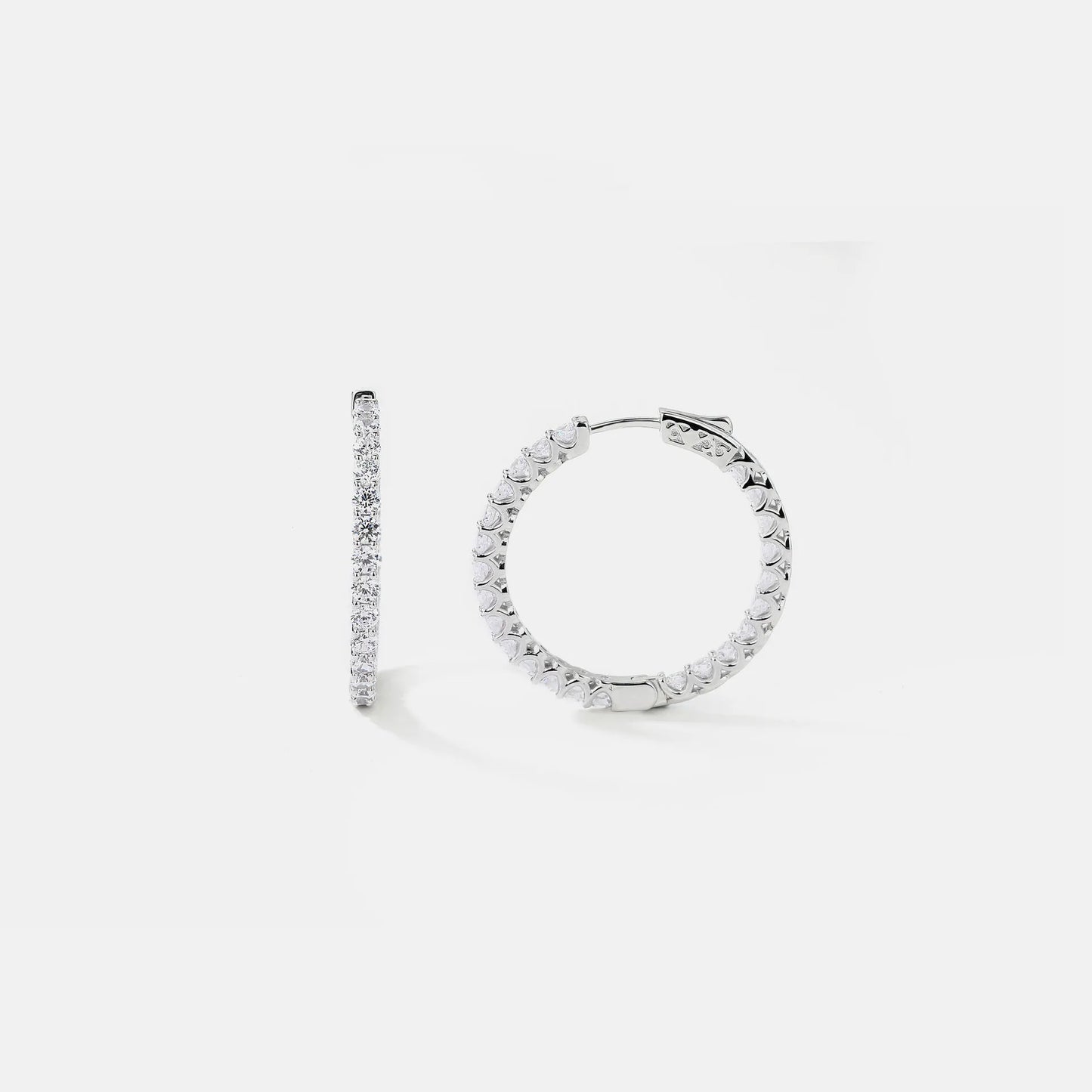 MUSHAN Jewelry Factory Large Circle Earrings Pure Silver Earrings Cross Border Bestsellers Set With High Carbon Diamonds
