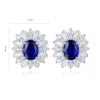 Gemfiori Anster High Quality S925 Lab Grown Sapphire Earring Stud Dainty Gemstone Stud Earrings for Women Daily Wear Gift