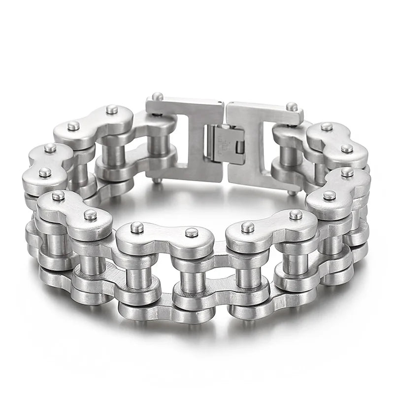 VIKING Mens Vintage Bike Chain Bracelet – Multi-Colour Stainless Steel