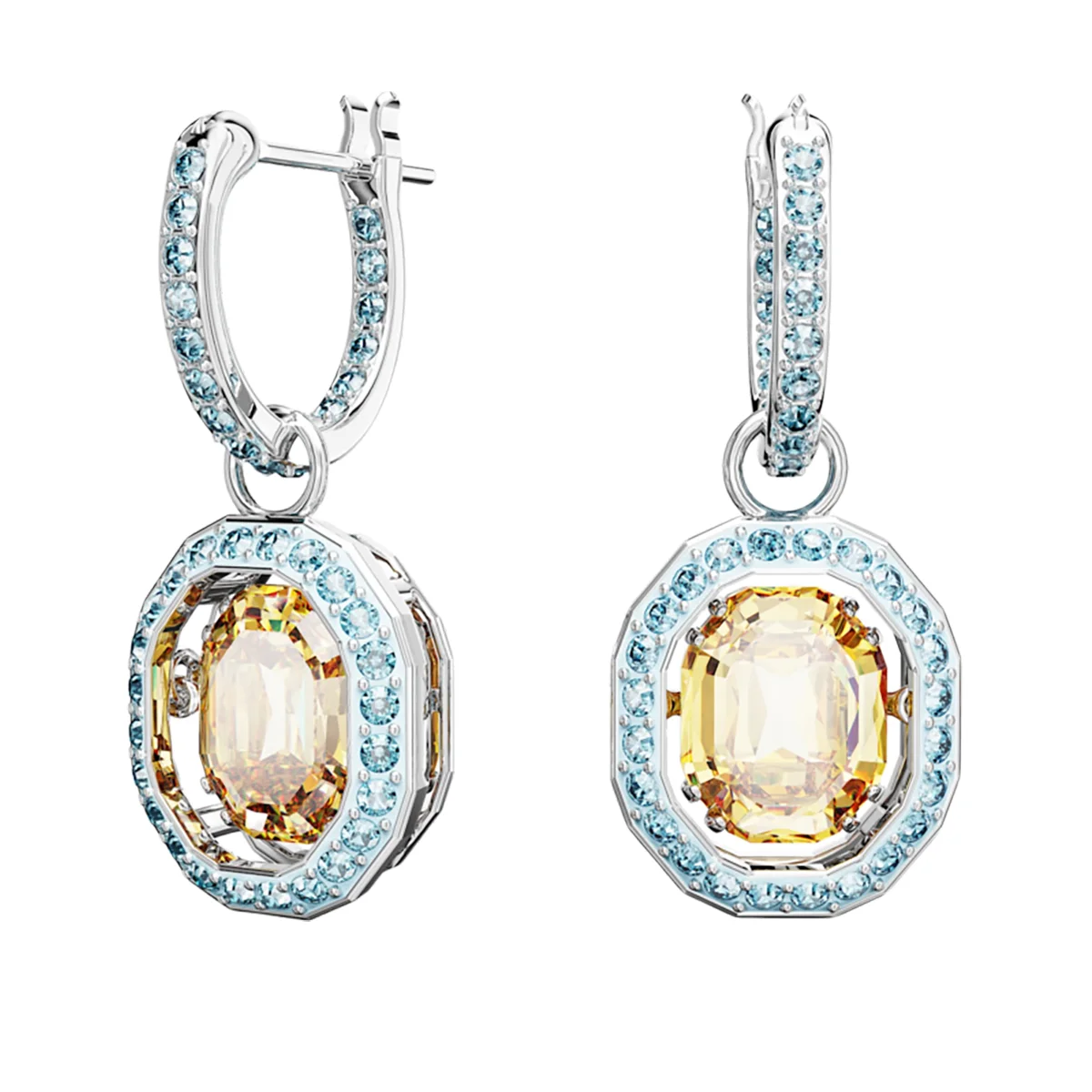 S&S Luxury Vintage Brass Zircon Sparkling Drop Earrings Elegant High-End Jewelry for Women for Parties & Special Occasions