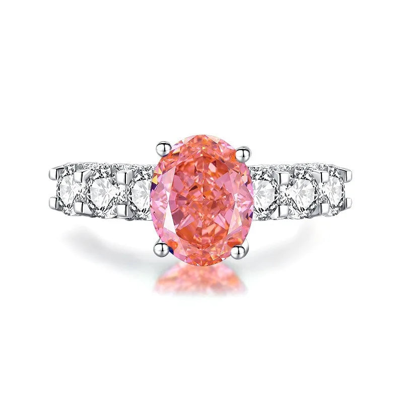 Wholesale Waterproof 5A 8A Pink Cubic Zirconia Rings 925 Sterling Silver OEM ODM Custom Factory Direct Ring Jewelry Manufacturer