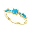 Gemfiori Abiding Classic Design 925 Silver Yellow Gold Plated Turquoise Rings Stacking Synthetic Gemstone Turquoise Ring in Stock