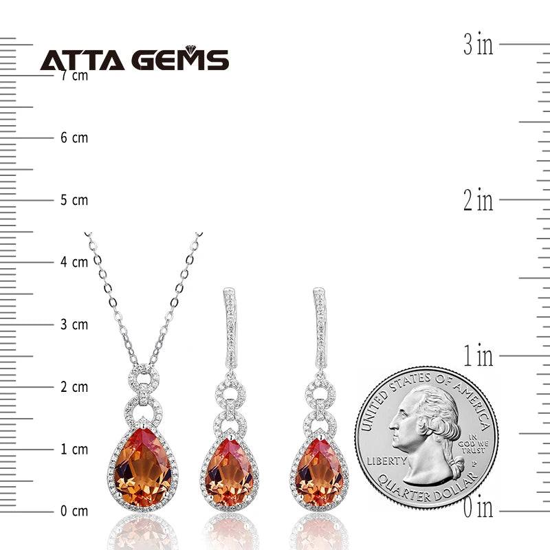 Zultanite Diaspore Gemstone Jewelry Set for Women Solid 925 Sterling Silver Ring Earrings Necklace Handmade Jewelry Set