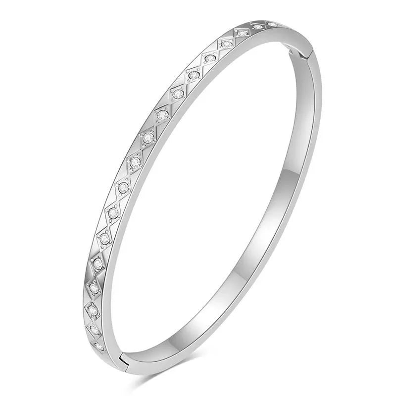 REBEL Stainless Inoxydable Stainless Steel 18K Gold Plated Roman Women Fashion Jewelry Bracelets Bangles