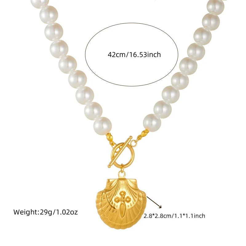 Gold Pearl Necklace & Bracelet Jewellery Set | Heart, Starfish & Bow Knot Designs