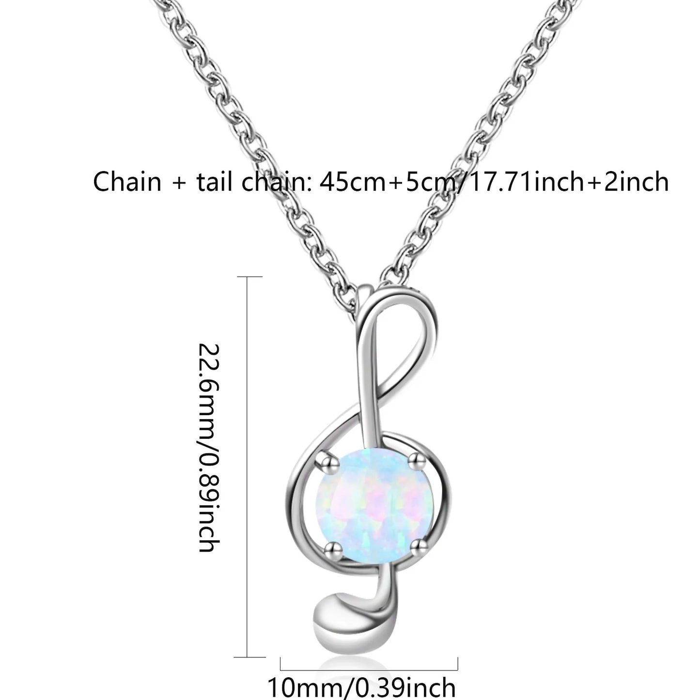 Aobao Silver Plated Copper Alloy Minimalist Geometric Opal Lab Created Lariat Necklace for Women