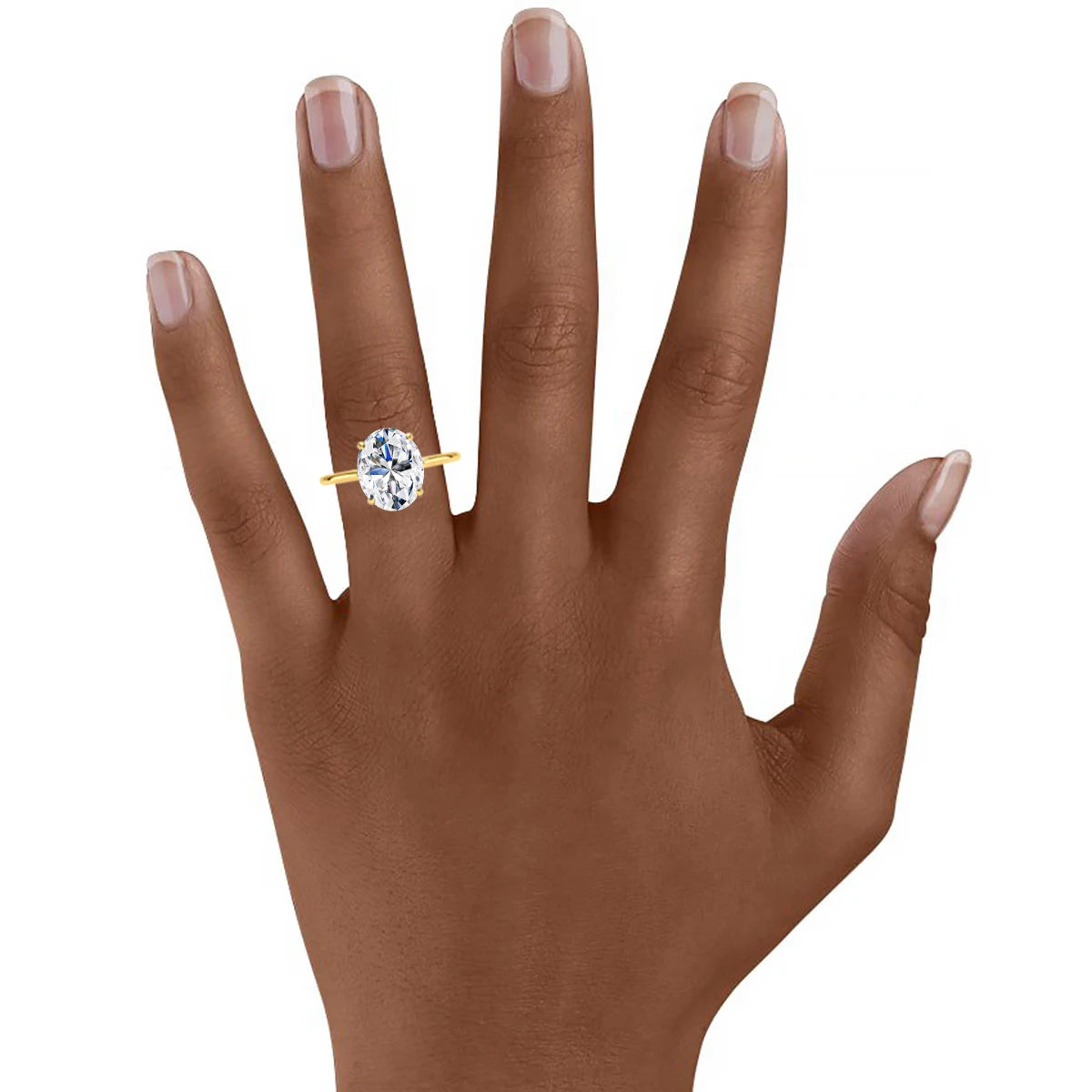 Gioiellieri Fine Jewelry Supplier Woman Engagement Wedding Gift Hollow Real 14K Gold 2ct 3ct Diamond Oval Moissanite Rings