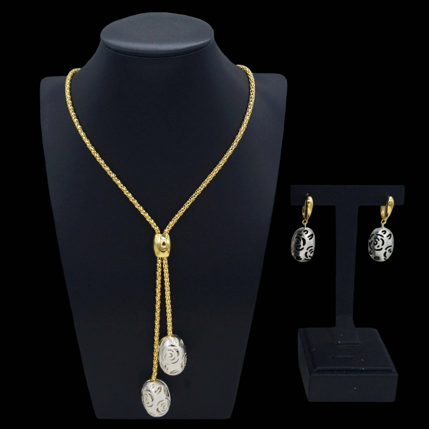 Zhuerrui New Gold-Plated Exquisite Jewelry Two-Piece Set Necklace Earrings Every Day Fashion Exquisite Women's GiftsHV22005225
