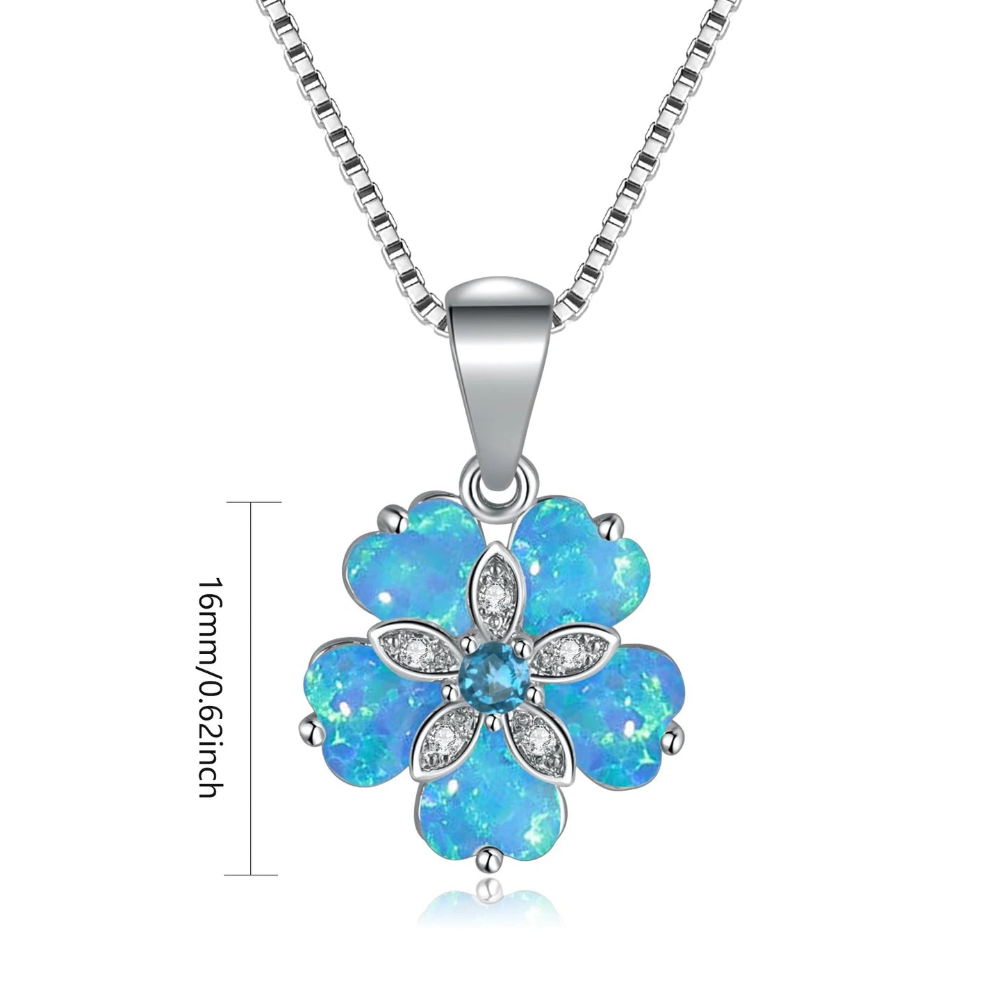 Aobao Wind Hawaii Beach Explosion Copper Alloy Opal Flower Vintage Women's Party Pendant Necklace Cute Style Wholesale