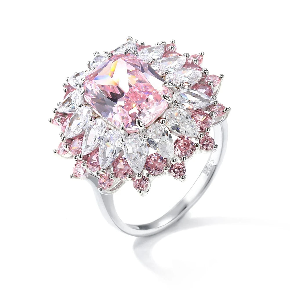 MuShan Jewelry Factory S925 Sterling Silver Ring Light Luxury and High End Electroplated European and American Accessory