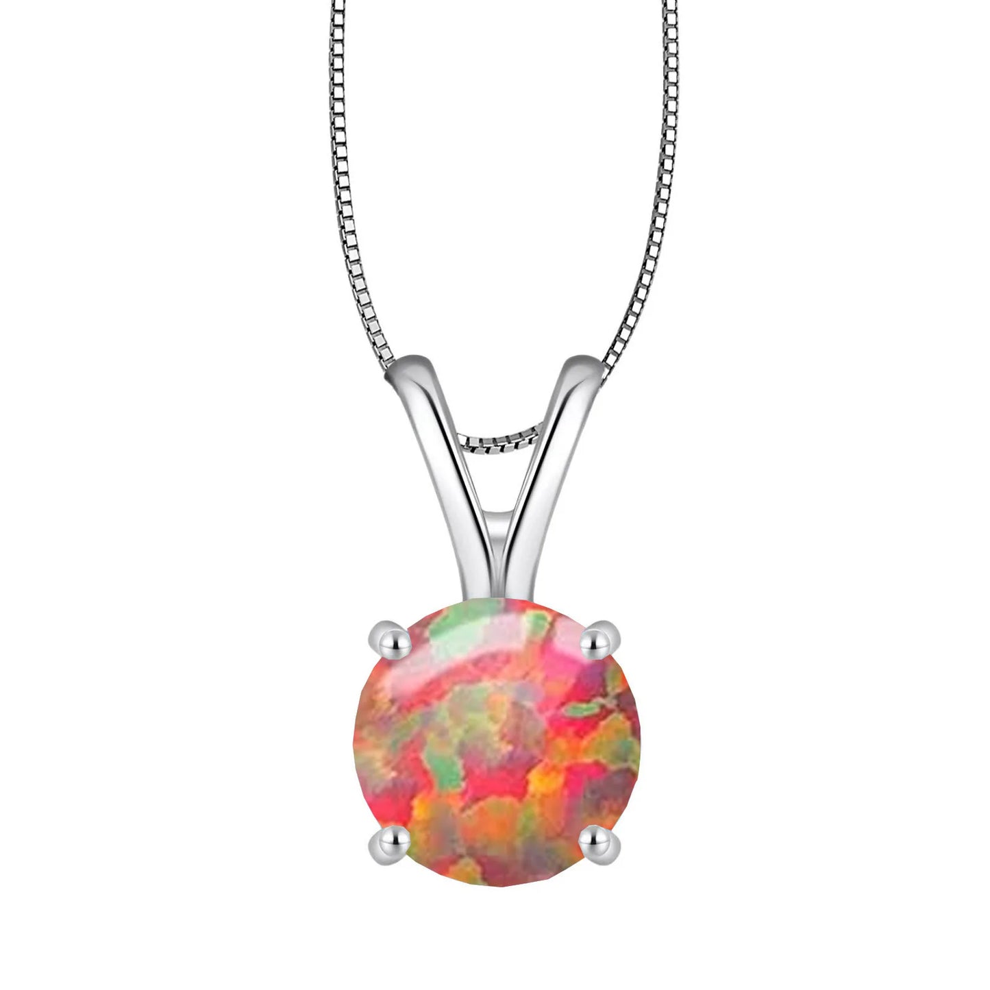 Tiktok Viral Dainty Round Blue Opal Pendant-Copper Link Chain Sweater Chain Minimalist Necklace for Women's Trendsetters