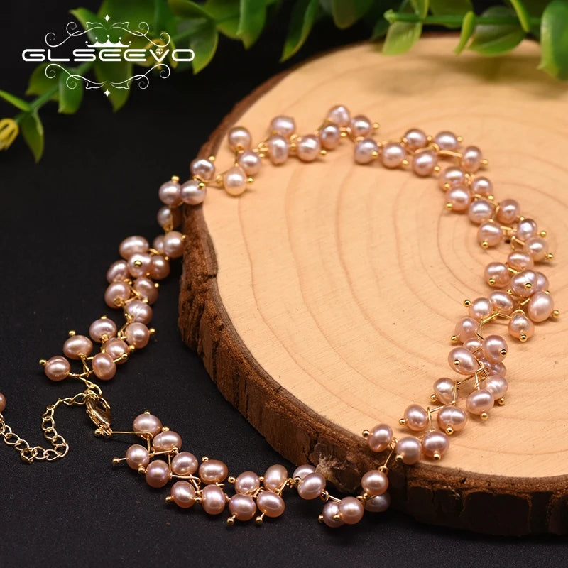 Fashion Natural Fresh Water Pearl Double Layer Necklace for Women Wedding Gift Handmade Necklace