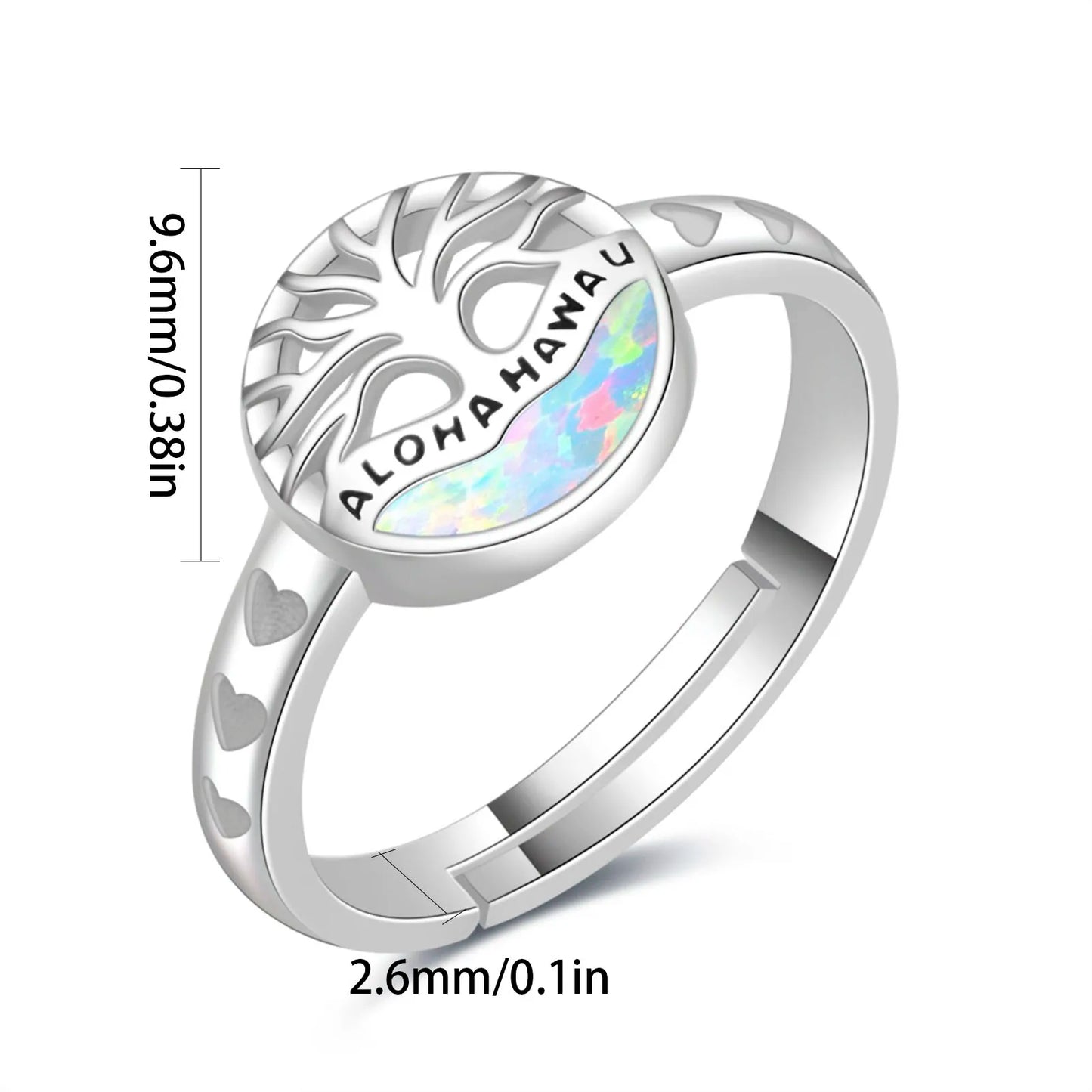 Leaf-Shaped Blue Opal Twisted Ring | Iridescent Gem Inlay Band | Nature-Inspired Fashion Jewelry for Women Trendy Wear
