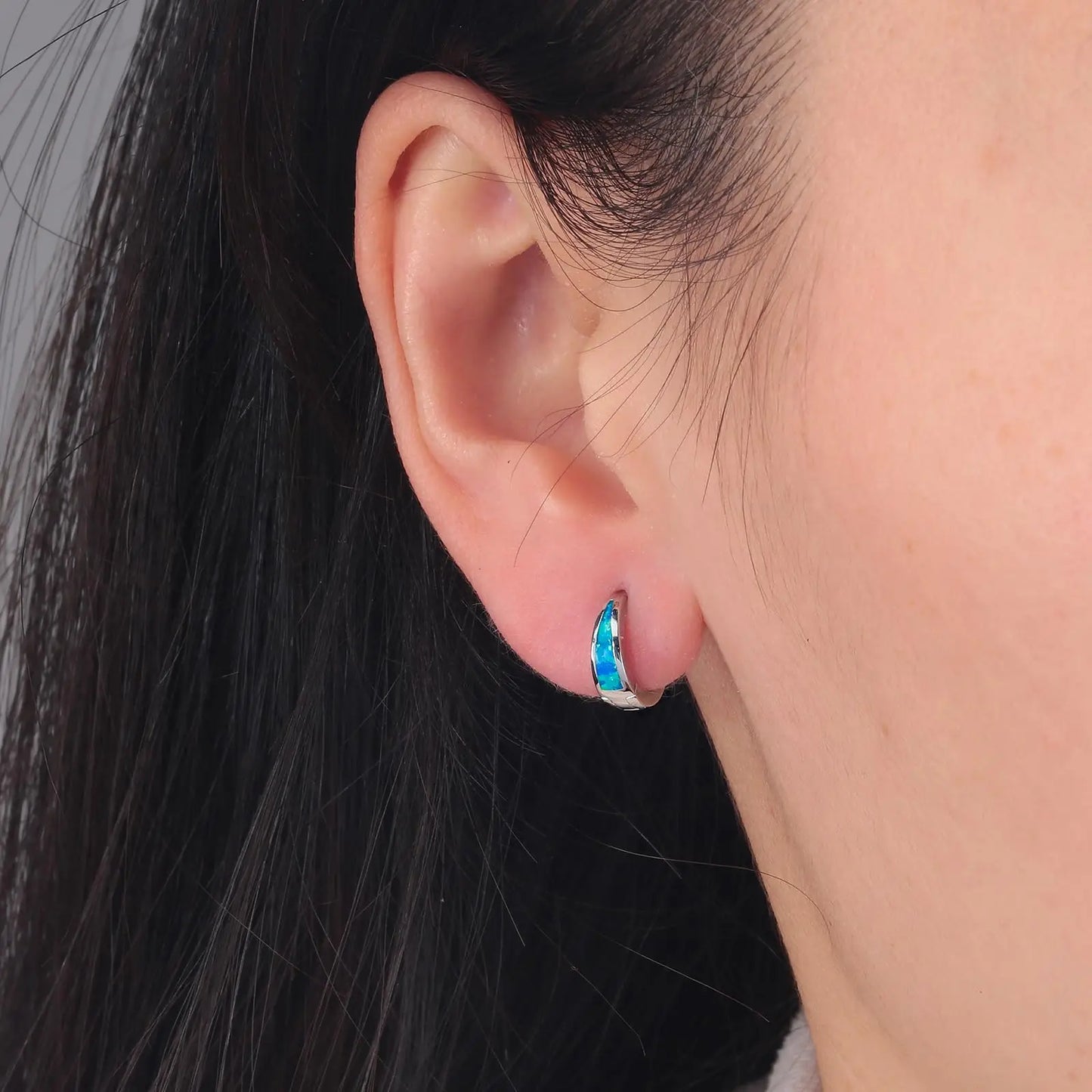 Jewelry for Women Bohemian Plant Floral Cluster Silver Plated Opal Circle circle Stud Earrings
