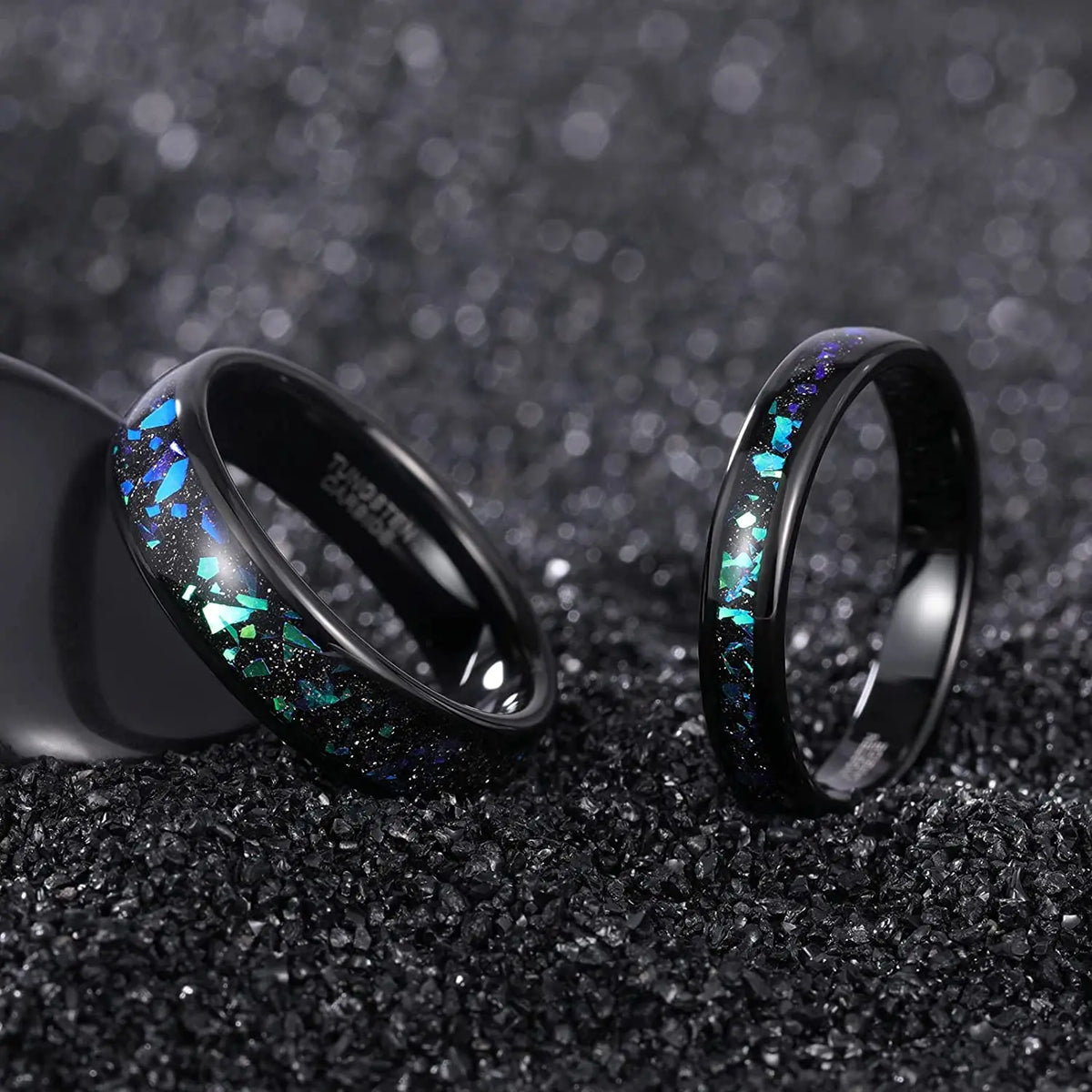 REBEL Created Opal Inlay Tungsten Carbide Ring
