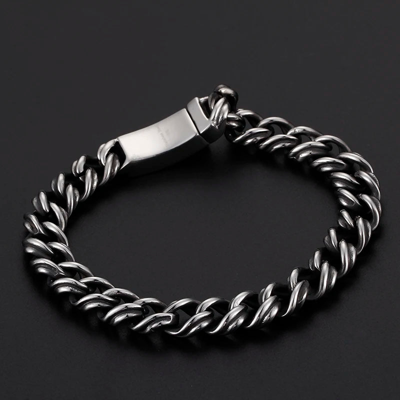 KALEN 316L Stainless Steel Cuban Link Chain Bracelet Male Jewelry KB79020-BD