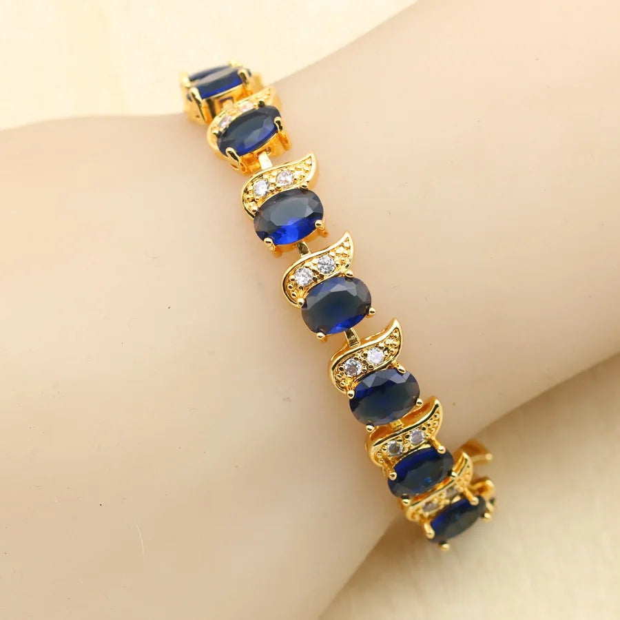 XOTICA Fashion 18k Gold Plated Jewelry for Wedding Party Engagement Includes Earrings Open Ring Bracelet for Christmas