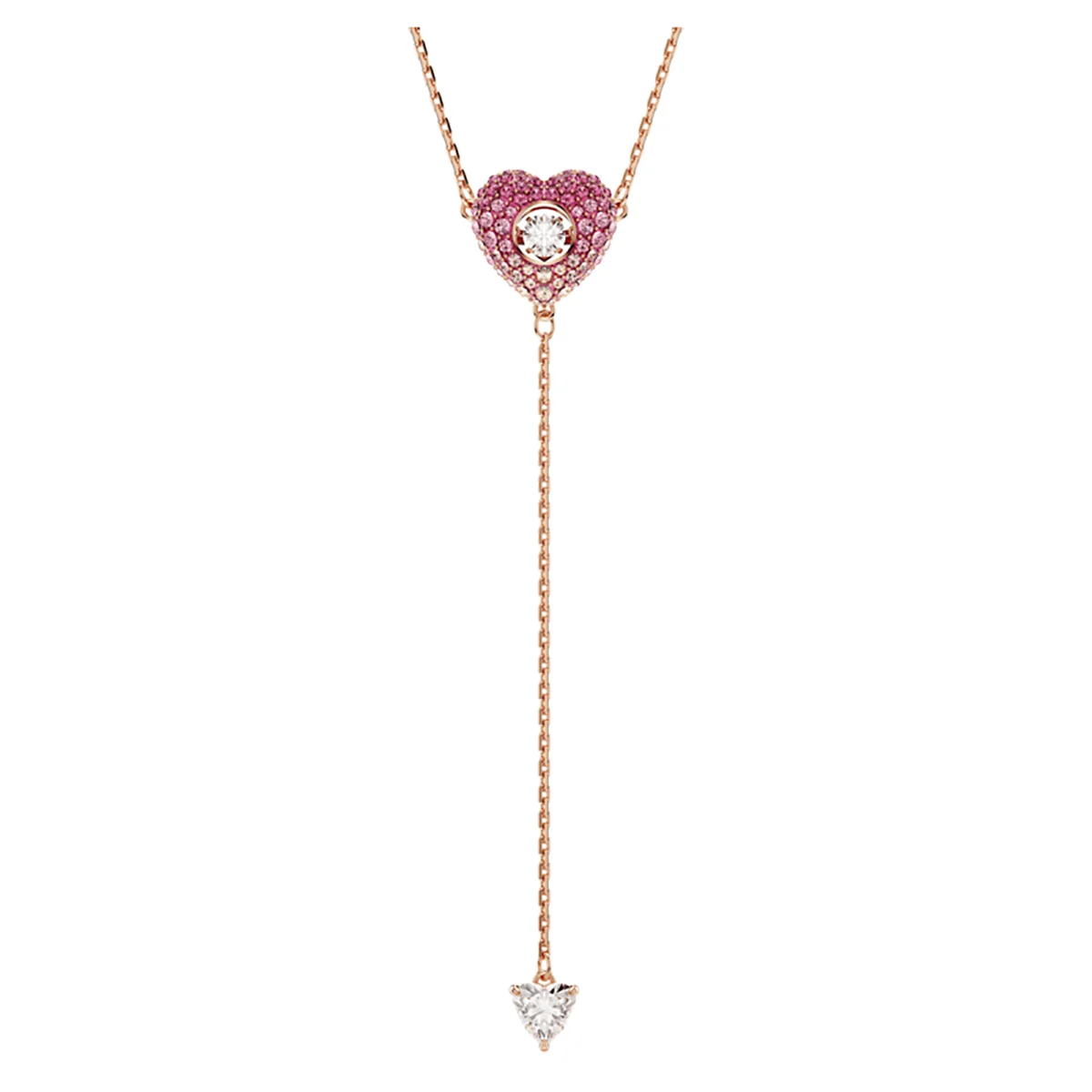 S&S Dainty Love Heart Pendant Necklace, Cubic Zirconia Key Interlocking Necklace Romantic Gift for Her