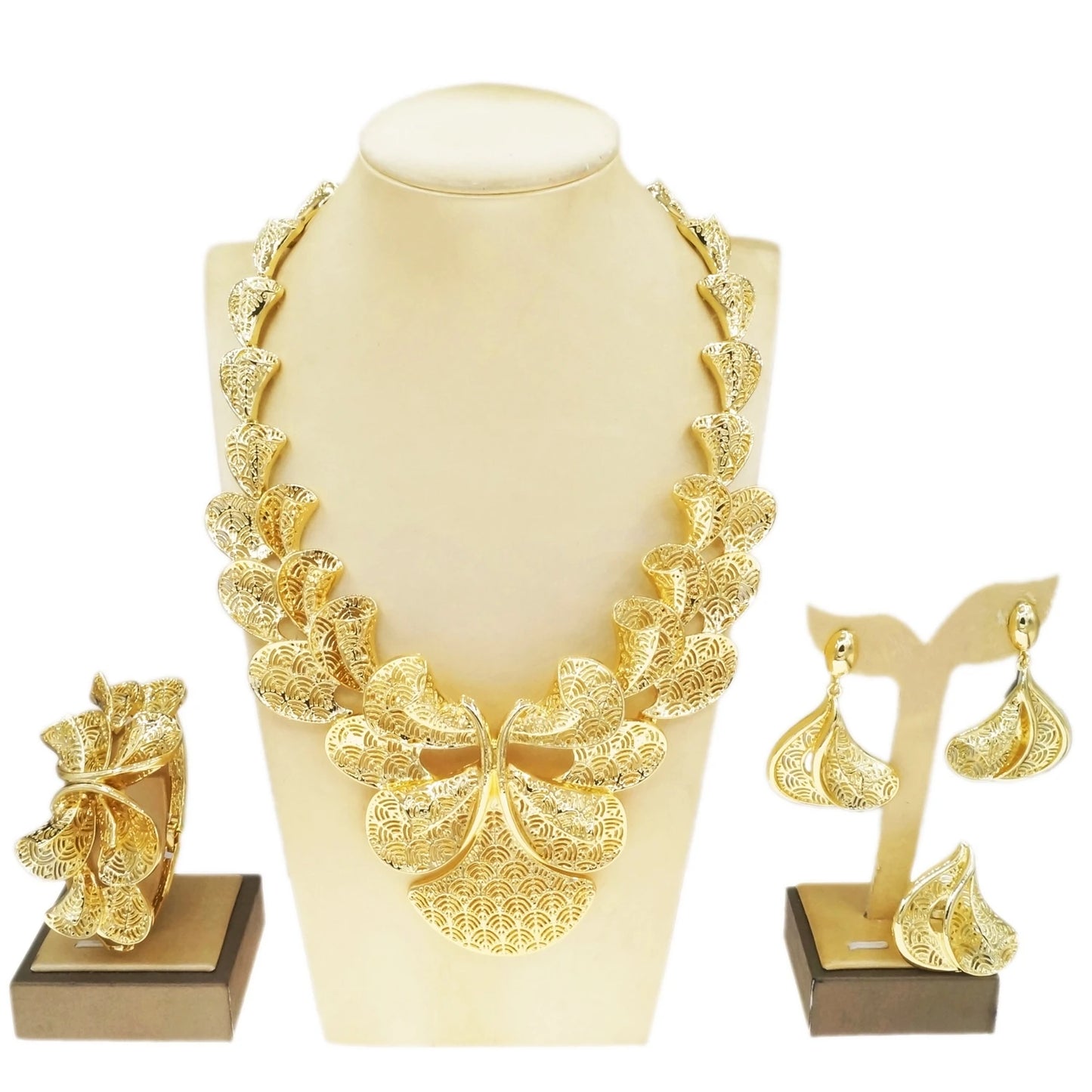 Zhuerrui High Quality Gold Jewelry Sets Simple Silver Bridal Necklace Jewelry Set Fashion Women's Costume Accessories H00751