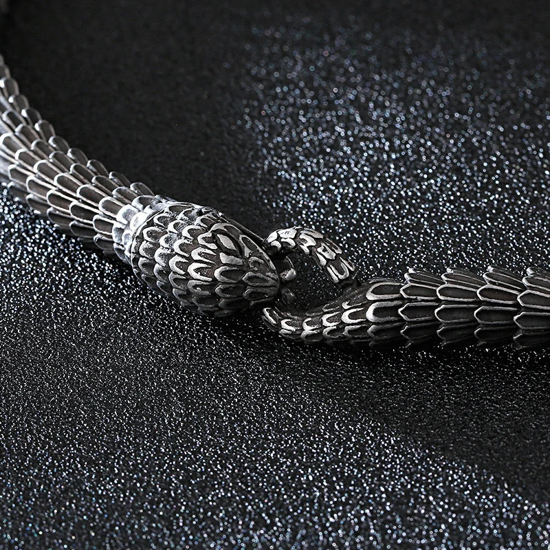 REBEL New Gothic Geometric Chain Link Men's Stainless Steel Bracelet Snake Lion's Head Skull Tarnish Free Waterproof Hip Hop Micro