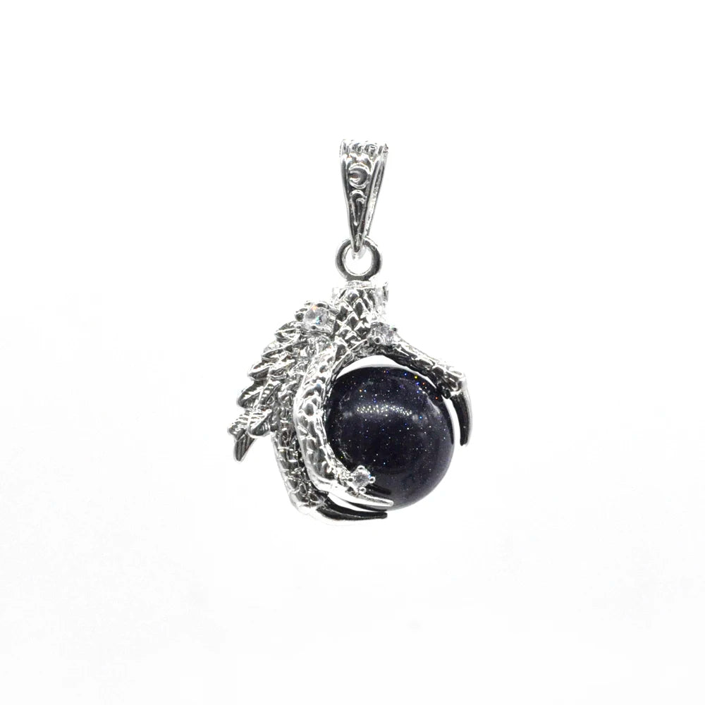 REDheart Womens Dragon Claw Pendant Necklaces Natural Gem Stone Beads 16mm Ball Crystal Quartz Women Men Yoga Gothic Jewelry