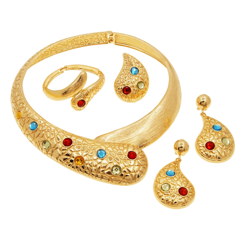 Zhuerrui Brazilian Gold Jewelry Sets Design Luxury Fashion Jewelri Set Designer Party Fine Italiano Women Jewellery Set H00560