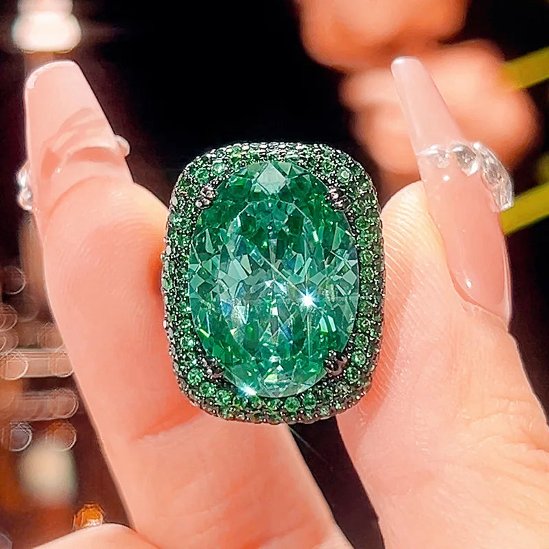 Gemfiori 2025 New Jewelry Brass Gold-plated Simulation Pala Green Black Gold High-end Feeling Set